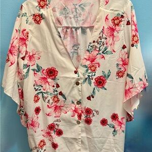 Floral Button-Down Women's Top